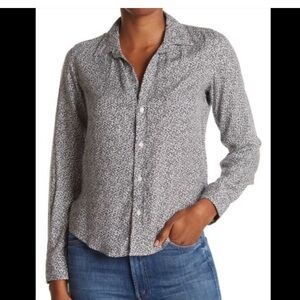 Frank & Eileen Barry Signature Crinkle Black & White Ditsy Floral Size S